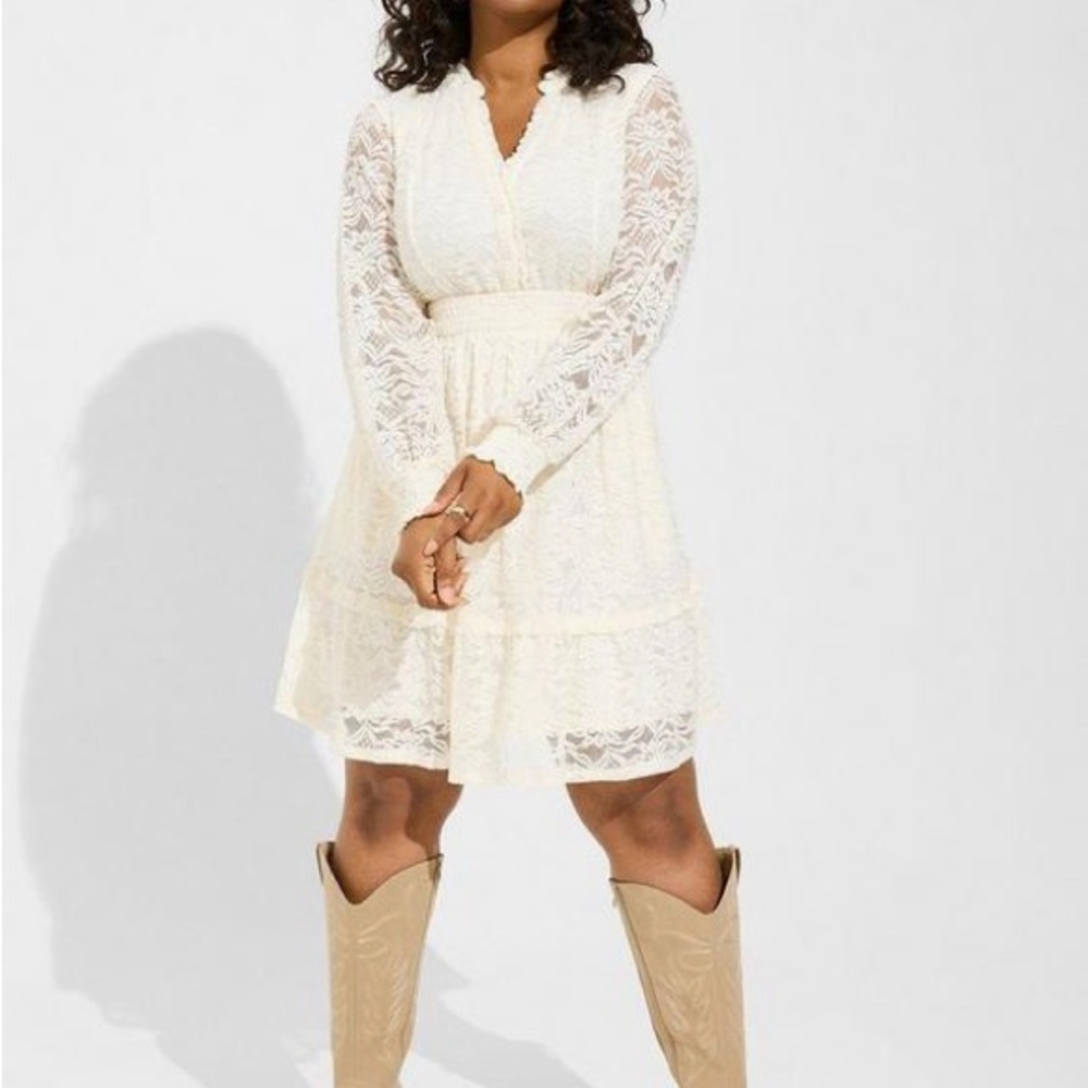 Torrid Plus Size NWT Mini Stretch Lace Tiered Dress